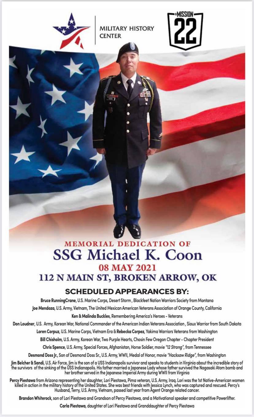 Staff Sgt. Coon silhouette dedication flier