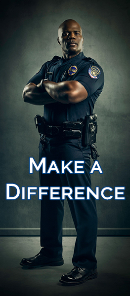 BAPD officer with Make a difference text