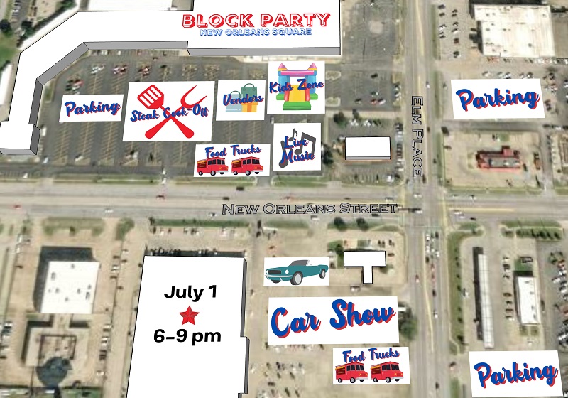 New Orleans Square Block Party site map