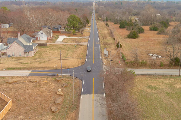 81st Street looking east from Evans Road