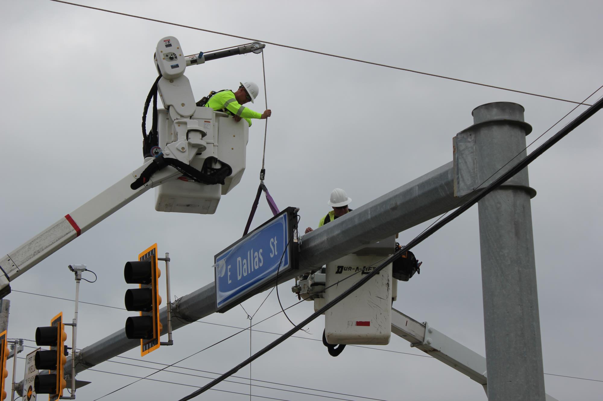 LED Street Signs installation