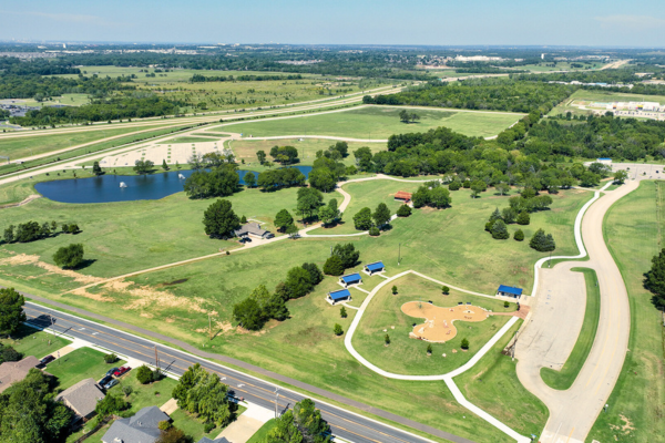 Aerial view of Events Park looking from the south to the north