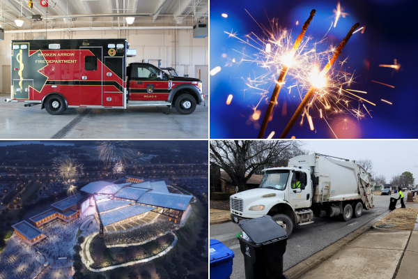 Ambulance, fireworks, amphitheater, trash collection