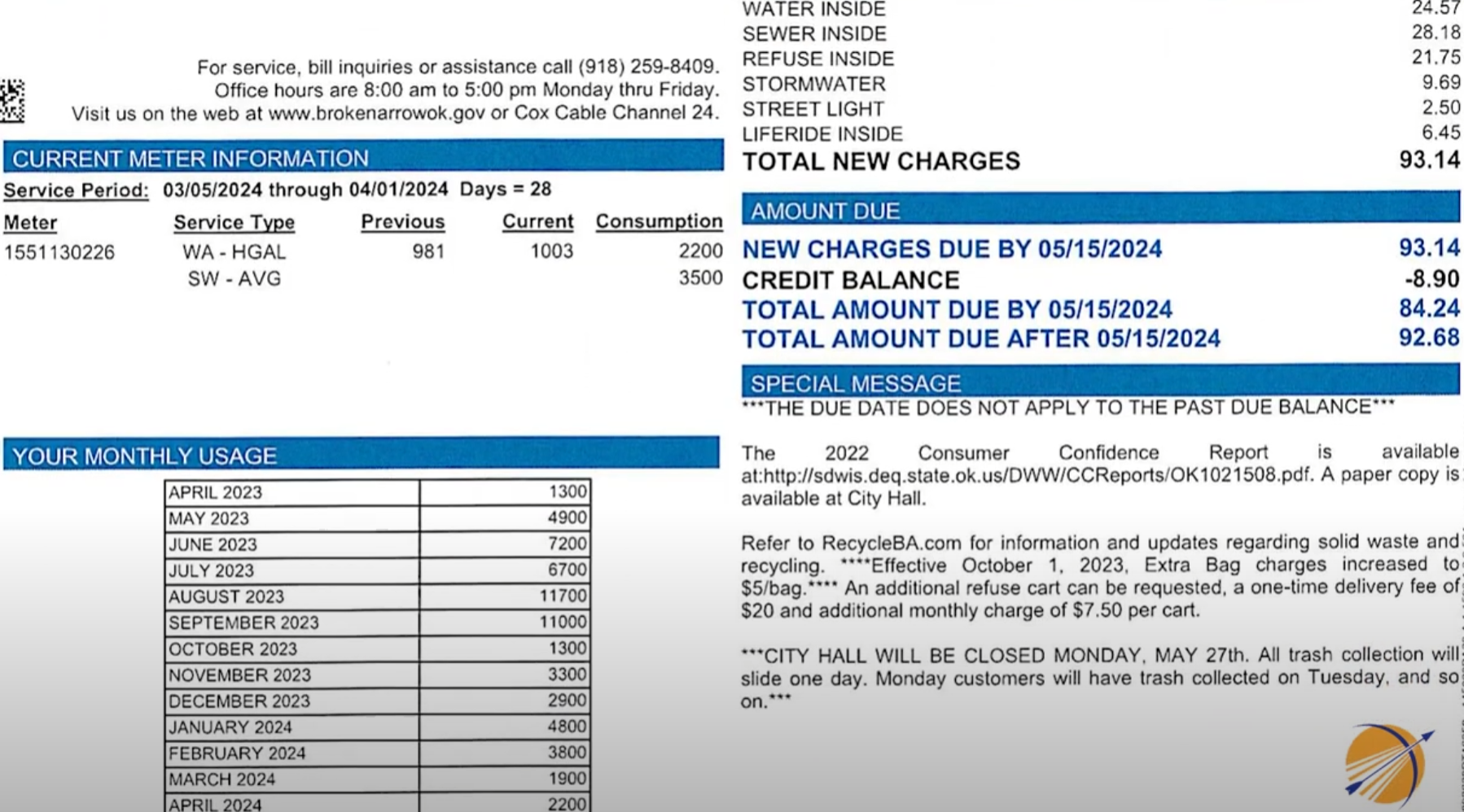 Utility Bill